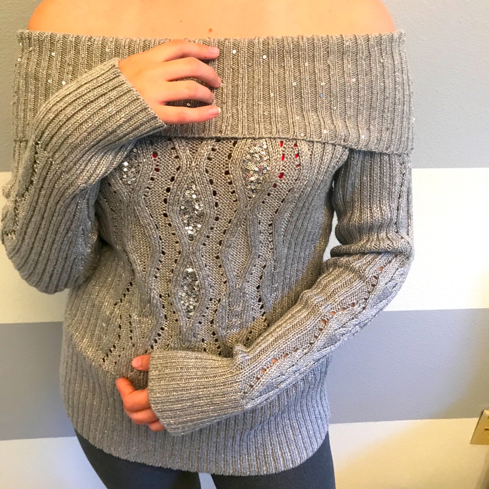 White House Black Market embellished sweater